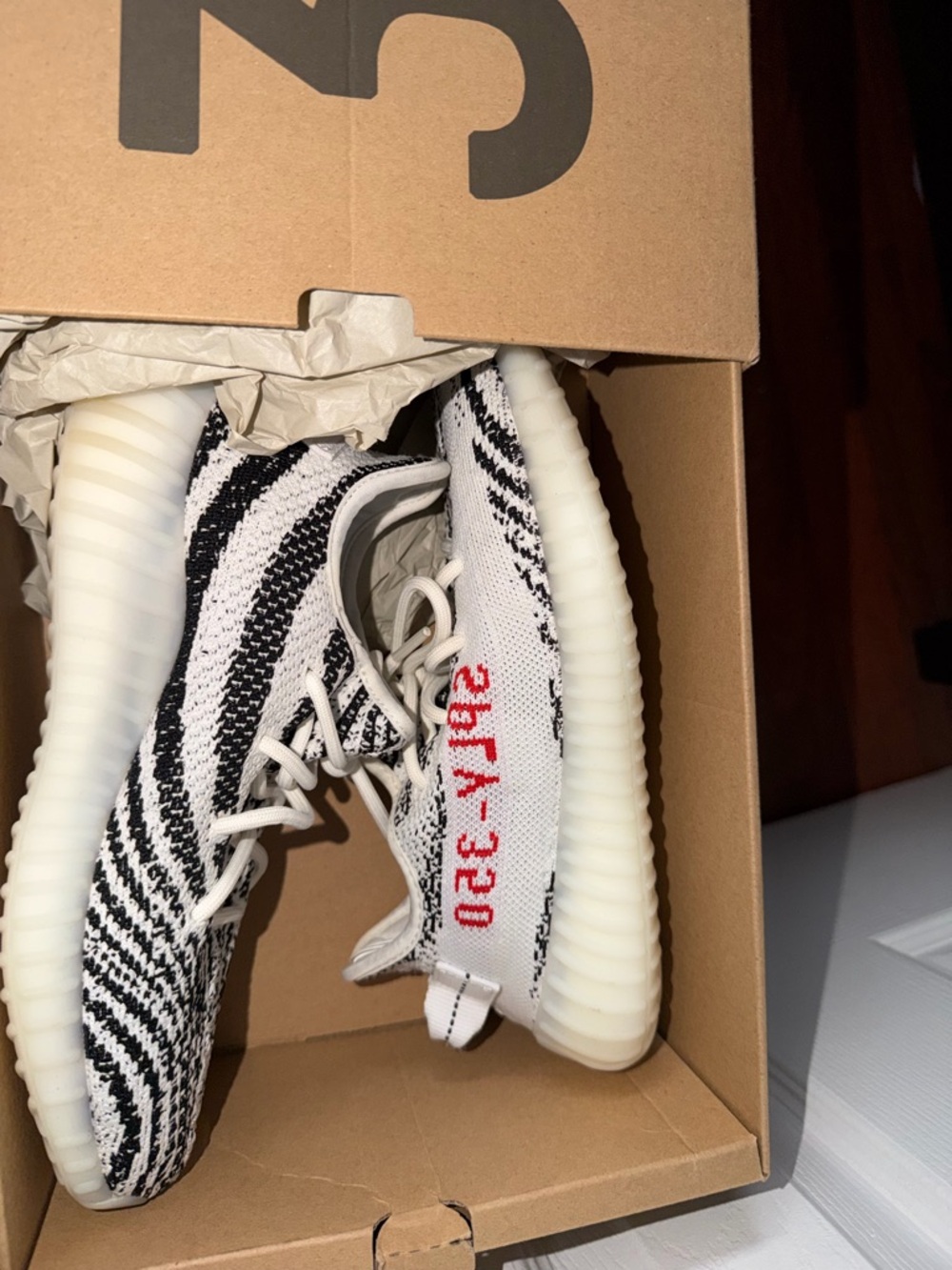 Yeezy Boost 350 V2 Zebra White Black with Red Stripe